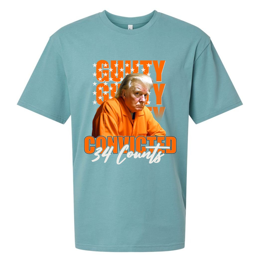 Guilty Convicted 34 Counts Trump Sueded Cloud Jersey T-Shirt