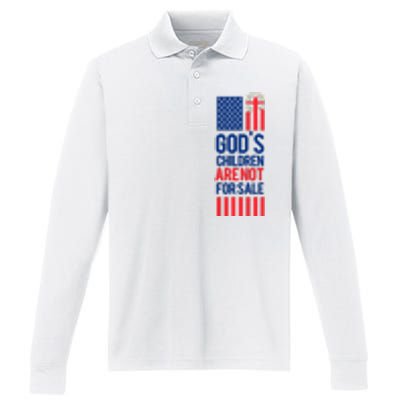 Gods Children Are Not For Sale Funny Political Performance Long Sleeve Polo