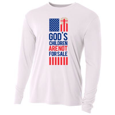 Gods Children Are Not For Sale Funny Political Cooling Performance Long Sleeve Crew