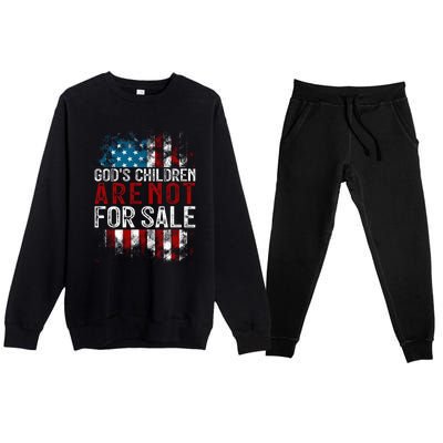 Gods Children Are Not For Sale Funny Political Premium Crewneck Sweatsuit Set