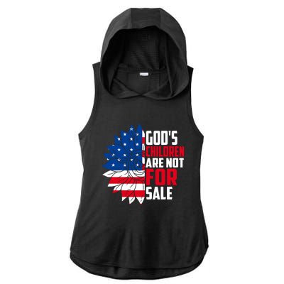 Gods Children Are Not For Sale Funny Political Ladies PosiCharge Tri-Blend Wicking Draft Hoodie Tank