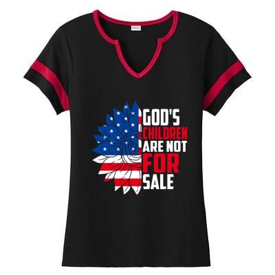 Gods Children Are Not For Sale Funny Political Ladies Halftime Notch Neck Tee