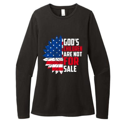 Gods Children Are Not For Sale Funny Political Womens CVC Long Sleeve Shirt