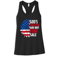 Gods Children Are Not For Sale Funny Political Women's Racerback Tank