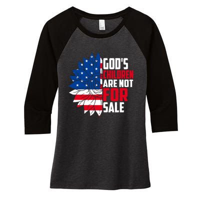 Gods Children Are Not For Sale Funny Political Women's Tri-Blend 3/4-Sleeve Raglan Shirt