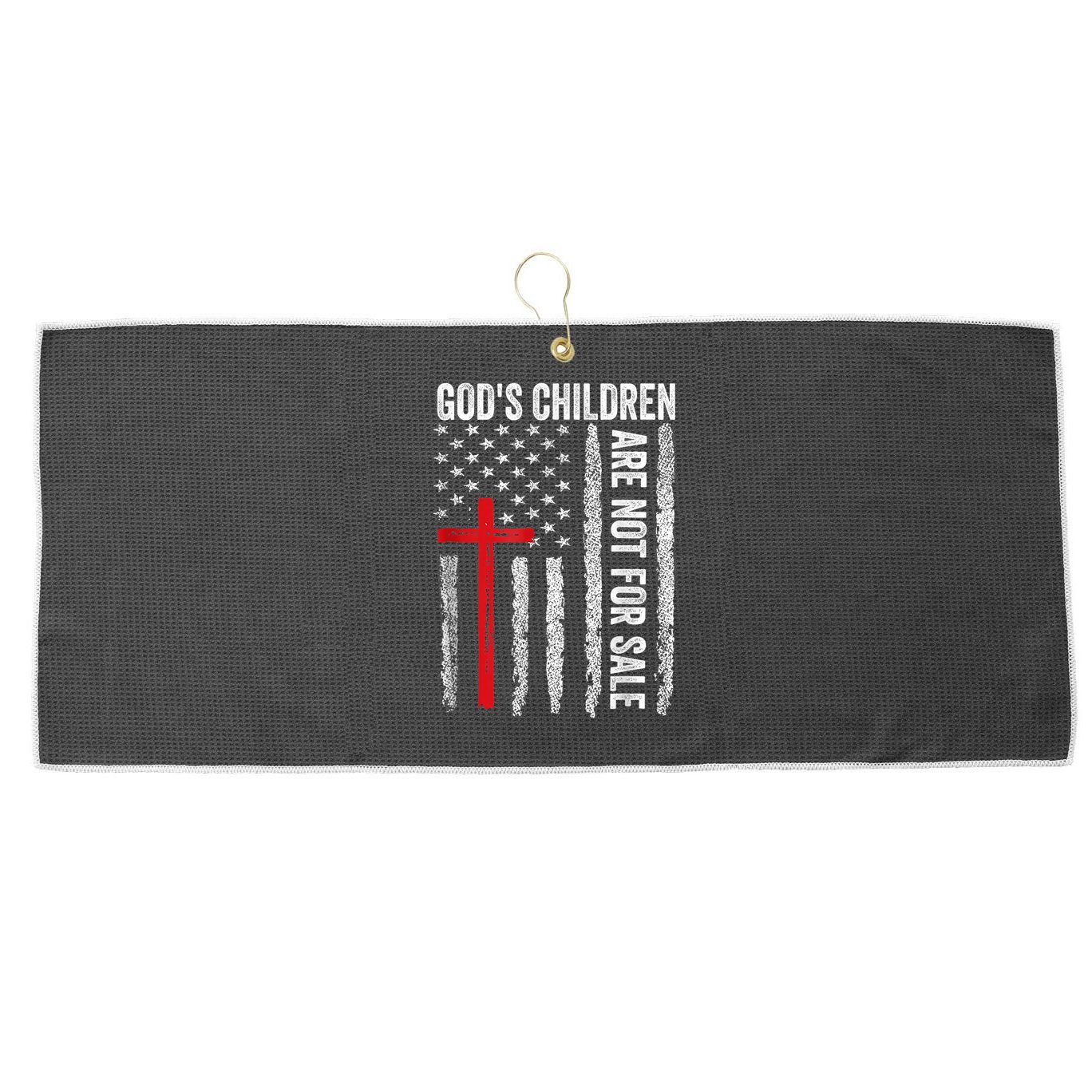 Gods Children Are Not For Sale Vintage Gods Children Quote Large Microfiber Waffle Golf Towel