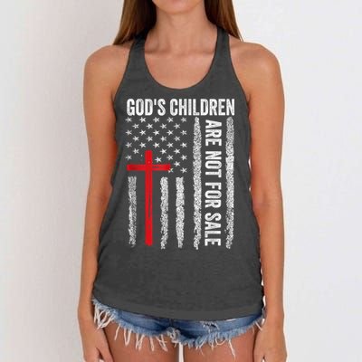 Gods Children Are Not For Sale Vintage Gods Children Quote Women's Knotted Racerback Tank