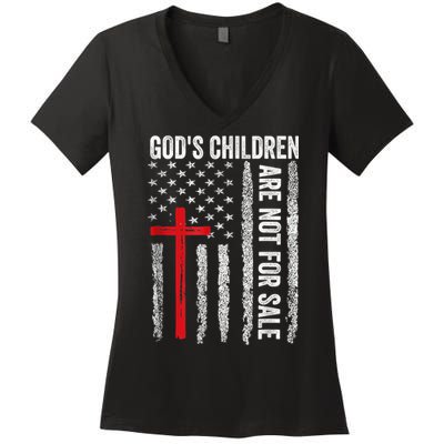Gods Children Are Not For Sale Vintage Gods Children Quote Women's V-Neck T-Shirt