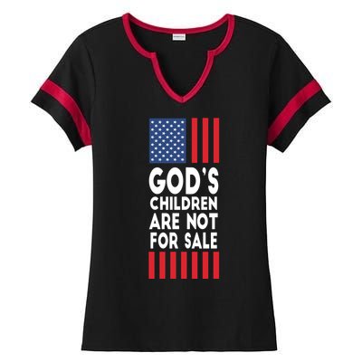 Gods Children Are Not For Sale Funny Political Ladies Halftime Notch Neck Tee