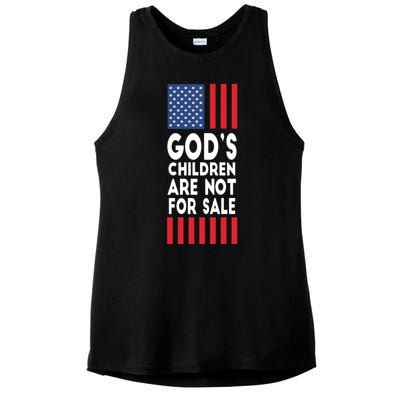 Gods Children Are Not For Sale Funny Political Ladies PosiCharge Tri-Blend Wicking Tank