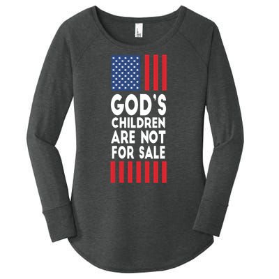 Gods Children Are Not For Sale Funny Political Women's Perfect Tri Tunic Long Sleeve Shirt