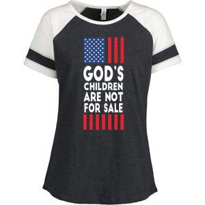 Gods Children Are Not For Sale Funny Political Enza Ladies Jersey Colorblock Tee