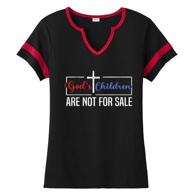 Gods Children Are Not For Sale Christian Ladies Halftime Notch Neck Tee