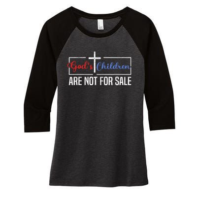 Gods Children Are Not For Sale Christian Women's Tri-Blend 3/4-Sleeve Raglan Shirt