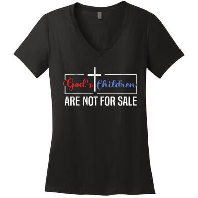 Gods Children Are Not For Sale Christian Women's V-Neck T-Shirt