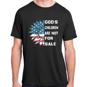 Gods Children Are Not For Sale Sunflower Design Adult ChromaSoft Performance T-Shirt