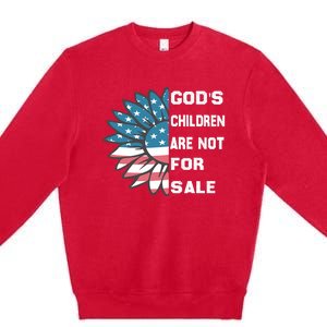 Gods Children Are Not For Sale Sunflower Design Premium Crewneck Sweatshirt