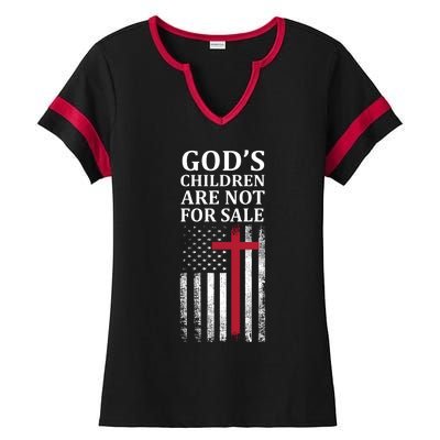 Gods Children Are Not For Sale Funny Political Ladies Halftime Notch Neck Tee