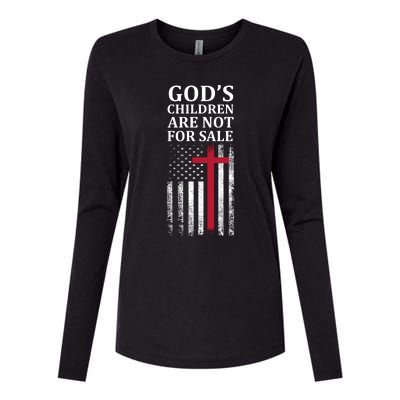 Gods Children Are Not For Sale Funny Political Womens Cotton Relaxed Long Sleeve T-Shirt