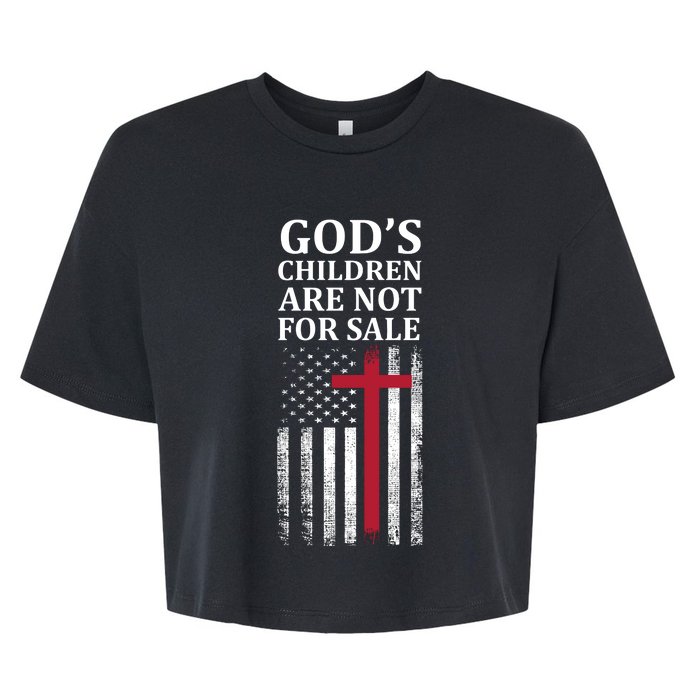 Gods Children Are Not For Sale Funny Political Bella+Canvas Jersey Crop Tee