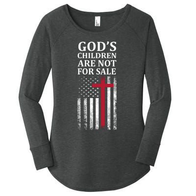 Gods Children Are Not For Sale Funny Political Women's Perfect Tri Tunic Long Sleeve Shirt