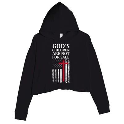 Gods Children Are Not For Sale Funny Political Crop Fleece Hoodie