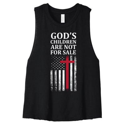 Gods Children Are Not For Sale Funny Political Women's Racerback Cropped Tank