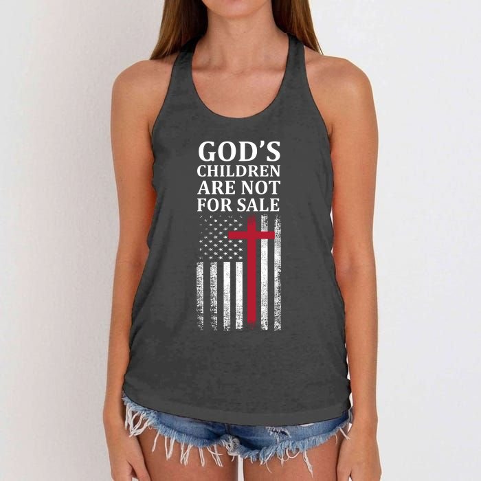 Gods Children Are Not For Sale Funny Political Women's Knotted Racerback Tank