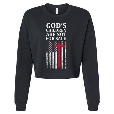 Gods Children Are Not For Sale Funny Political Cropped Pullover Crew