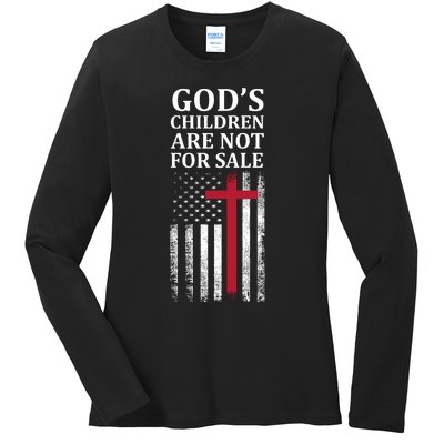 Gods Children Are Not For Sale Funny Political Ladies Long Sleeve Shirt