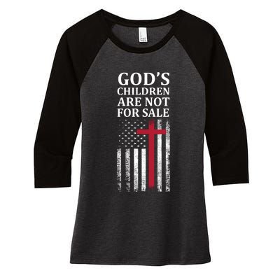 Gods Children Are Not For Sale Funny Political Women's Tri-Blend 3/4-Sleeve Raglan Shirt