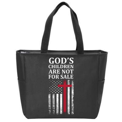 Gods Children Are Not For Sale Funny Political Zip Tote Bag