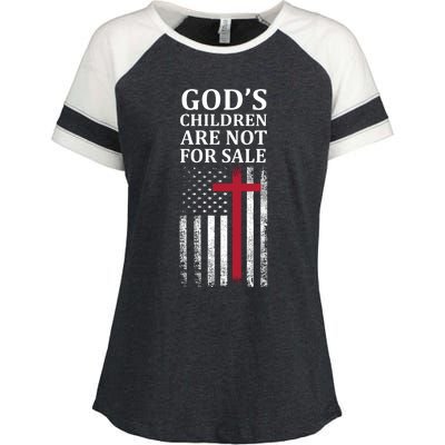 Gods Children Are Not For Sale Funny Political Enza Ladies Jersey Colorblock Tee