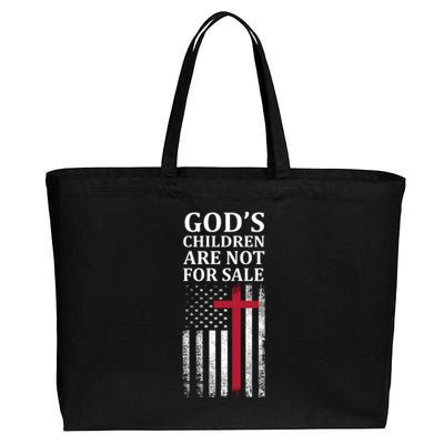 Gods Children Are Not For Sale Funny Political Cotton Canvas Jumbo Tote