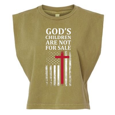 Gods Children Are Not For Sale Funny Political Garment-Dyed Women's Muscle Tee