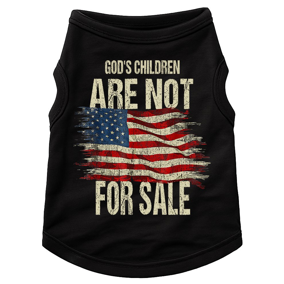 Gods Children Are Not For Sale Christian American Flag Doggie Tank