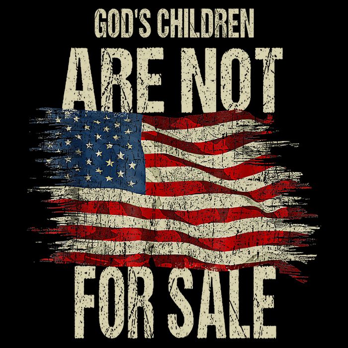 Gods Children Are Not For Sale Christian American Flag Cooling Performance Crew T-Shirt