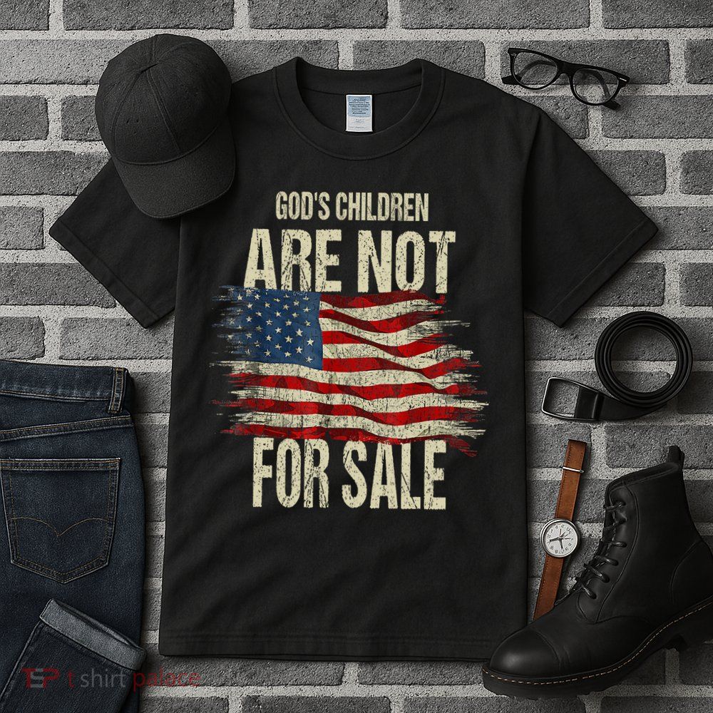 Gods Children Are Not For Sale Christian American Flag Tall T-Shirt