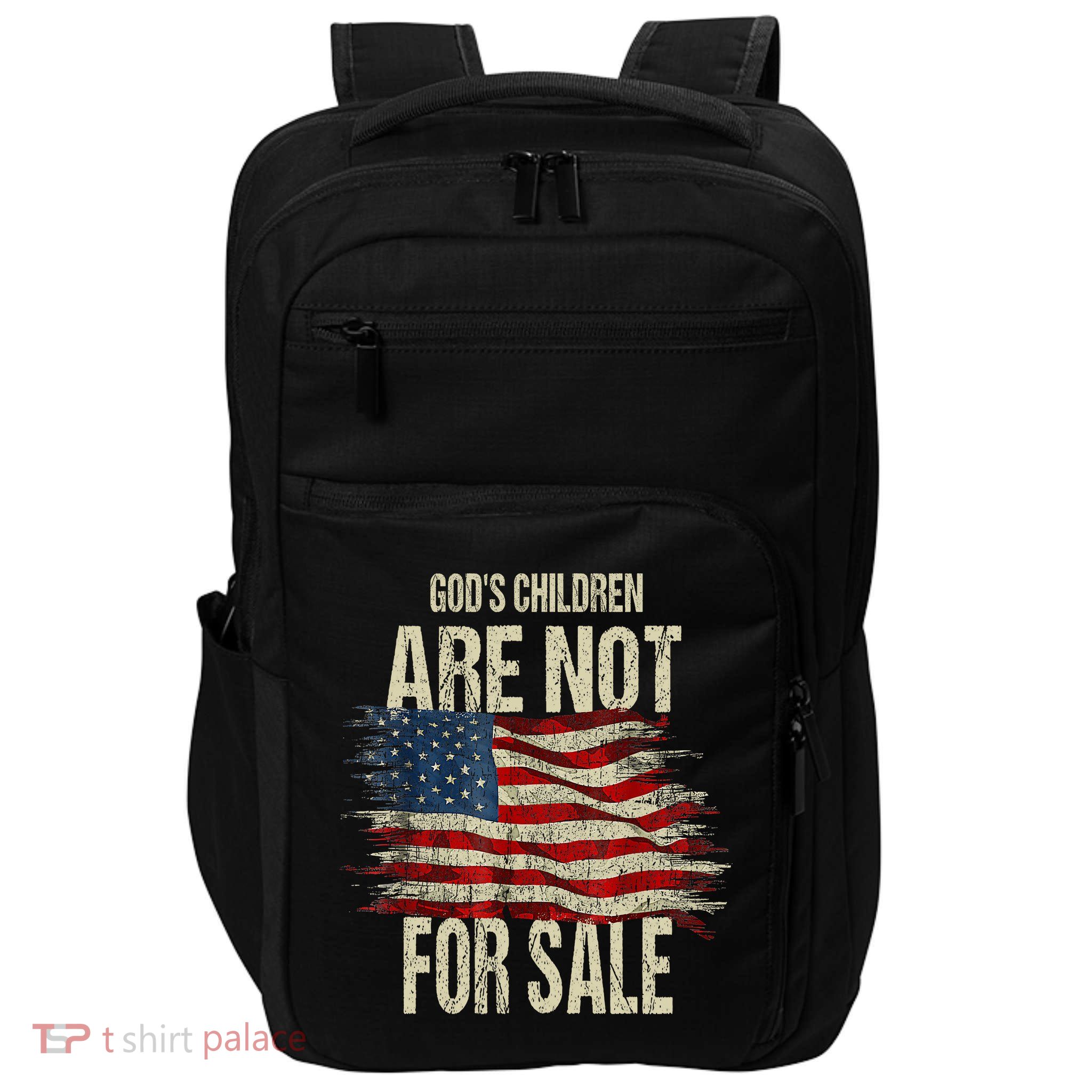 Gods Children Are Not For Sale Christian American Flag Impact Tech Backpack