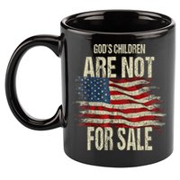 Gods Children Are Not For Sale Christian American Flag 11oz C Handle Ceramic Mug