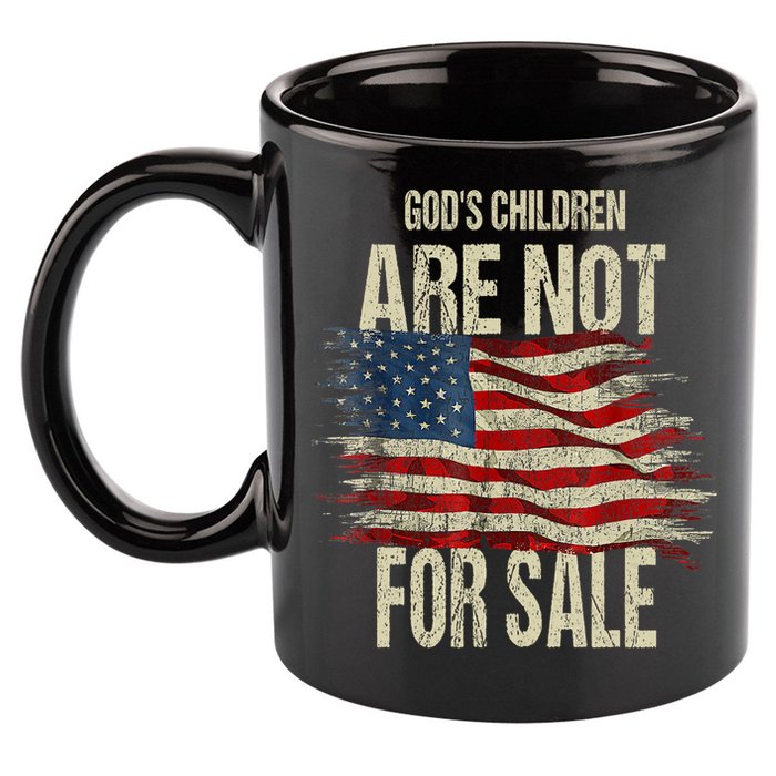 Gods Children Are Not For Sale Christian American Flag 11oz C Handle Ceramic Mug
