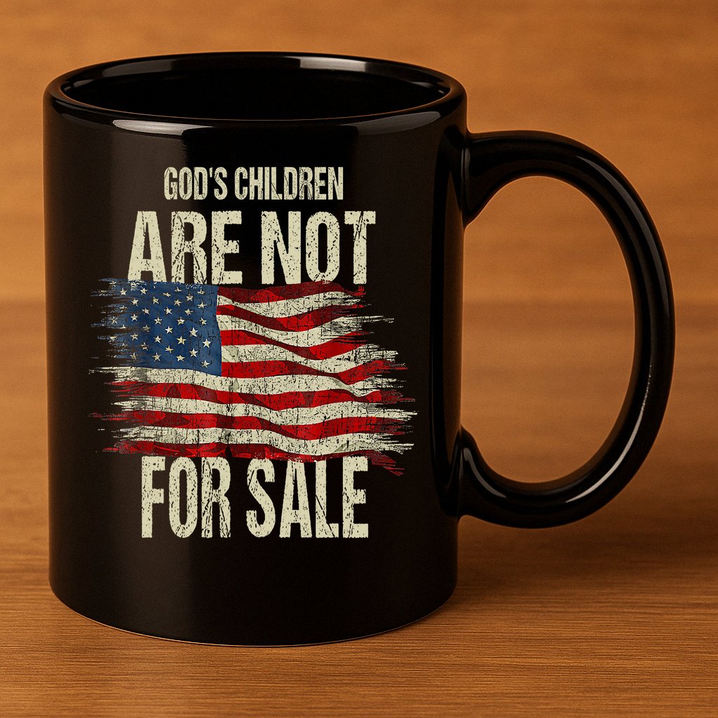 Gods Children Are Not For Sale Christian American Flag 11oz C Handle Ceramic Mug