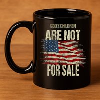 Gods Children Are Not For Sale Christian American Flag 11oz C Handle Ceramic Mug