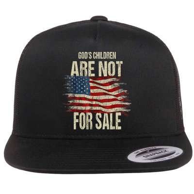 Gods Children Are Not For Sale Christian American Flag Flatbill Hat
