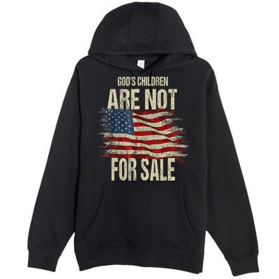 Gods Children Are Not For Sale Christian American Flag Premium Pullover Hoodie