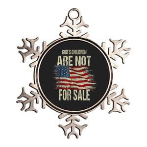 Gods Children Are Not For Sale Christian American Flag Metallic Star Ornament