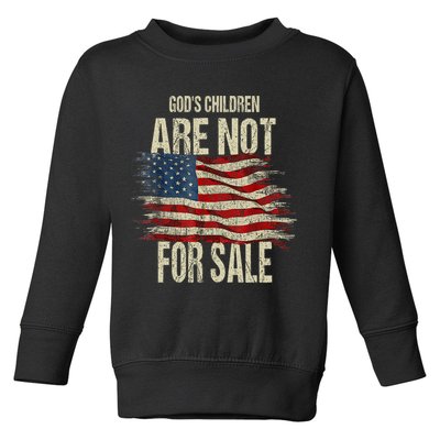 Gods Children Are Not For Sale Christian American Flag Toddler Sweatshirt