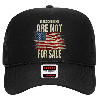 Gods Children Are Not For Sale Christian American Flag Trucker Hat