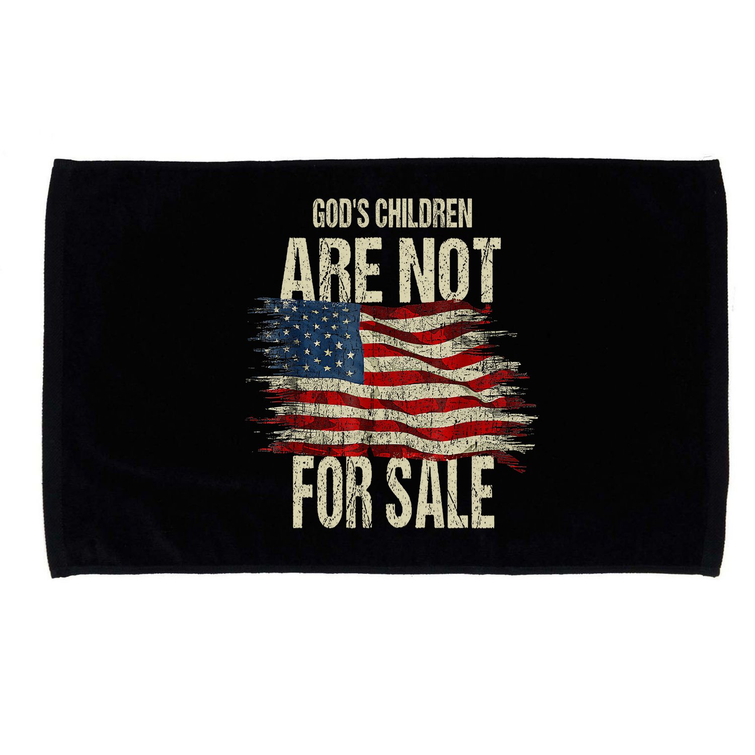 Gods Children Are Not For Sale Christian American Flag Microfiber Hand Towel