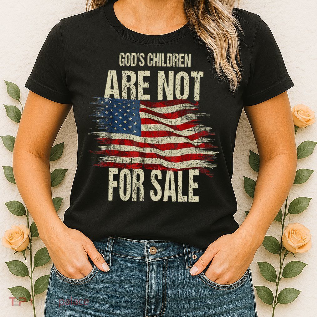 Gods Children Are Not For Sale Christian American Flag Womens T-Shirt